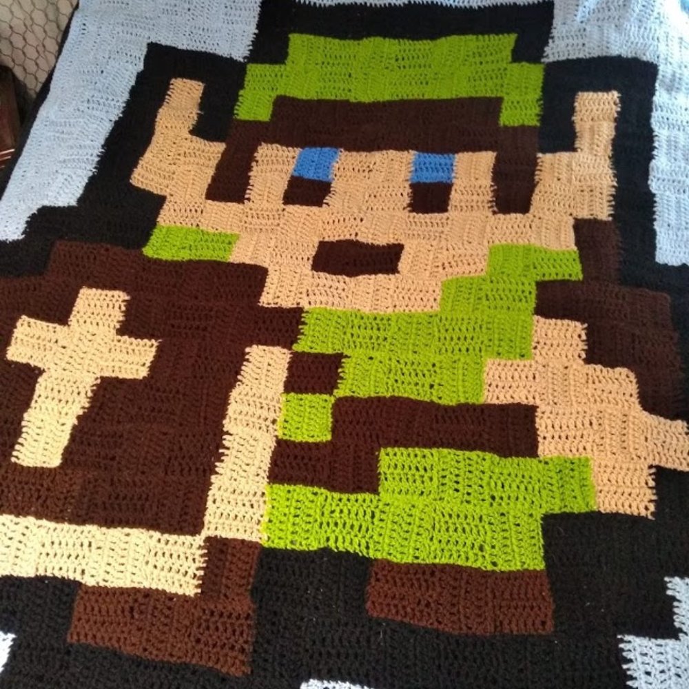 Zelda NES Nintendo 8 bit pixeled Blanket